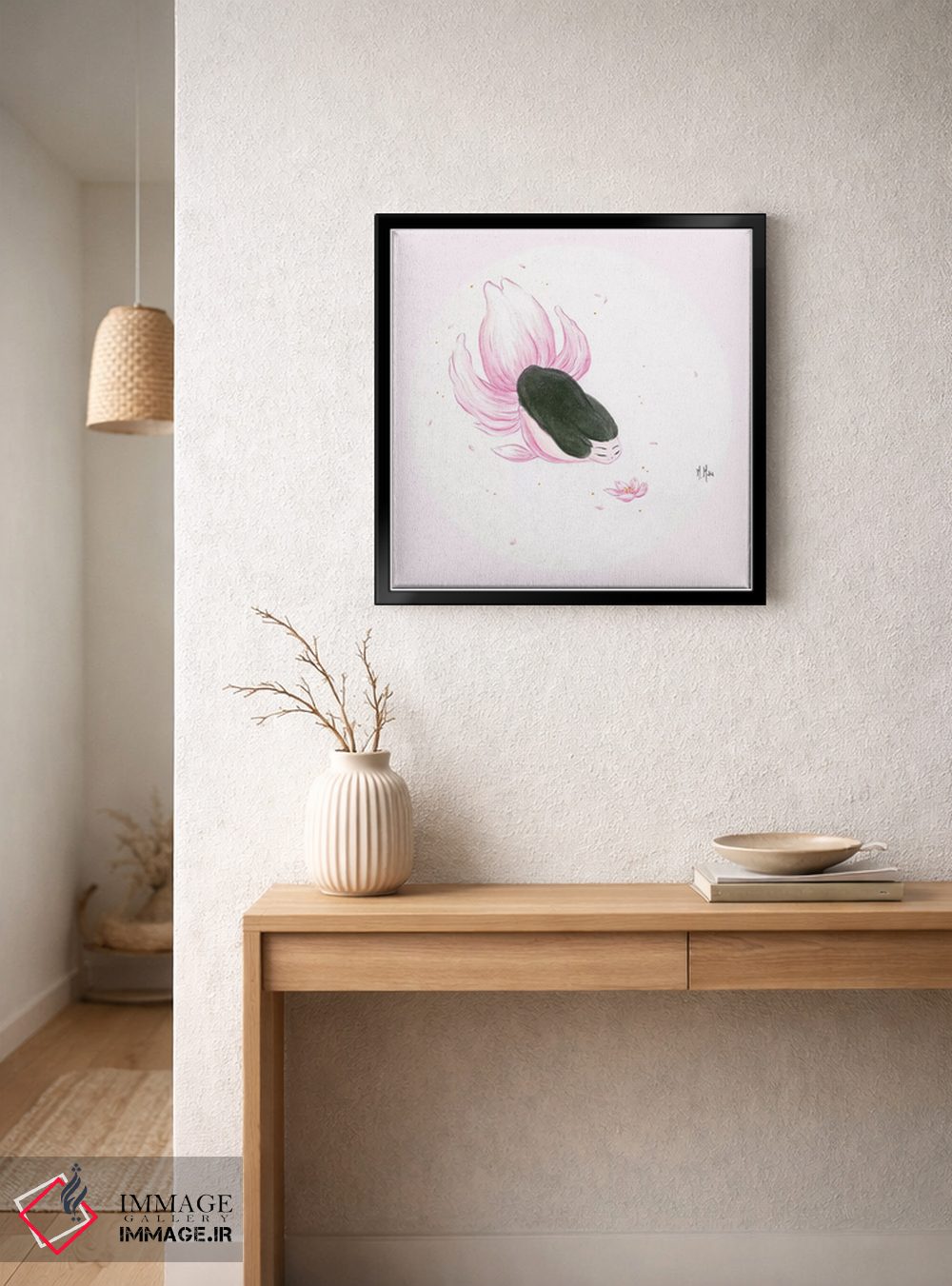 تابلو دکوراتیو پری دریایی ماهی طلایی اثر مارتین هسو - D6B