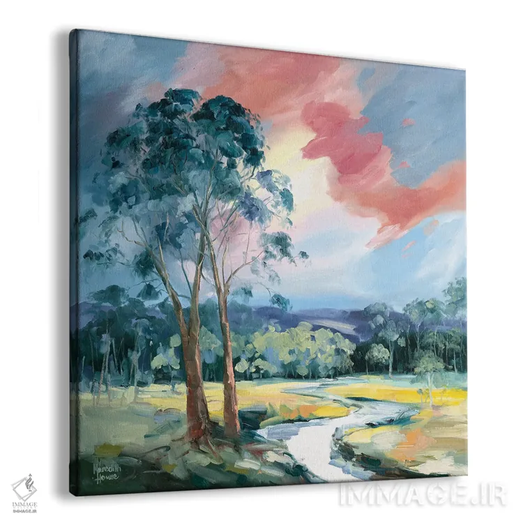 تابلو دکوراتیو رقص نور هنگام غروب اثر مردیت هاوس - نمای پرسپکتیو محصول