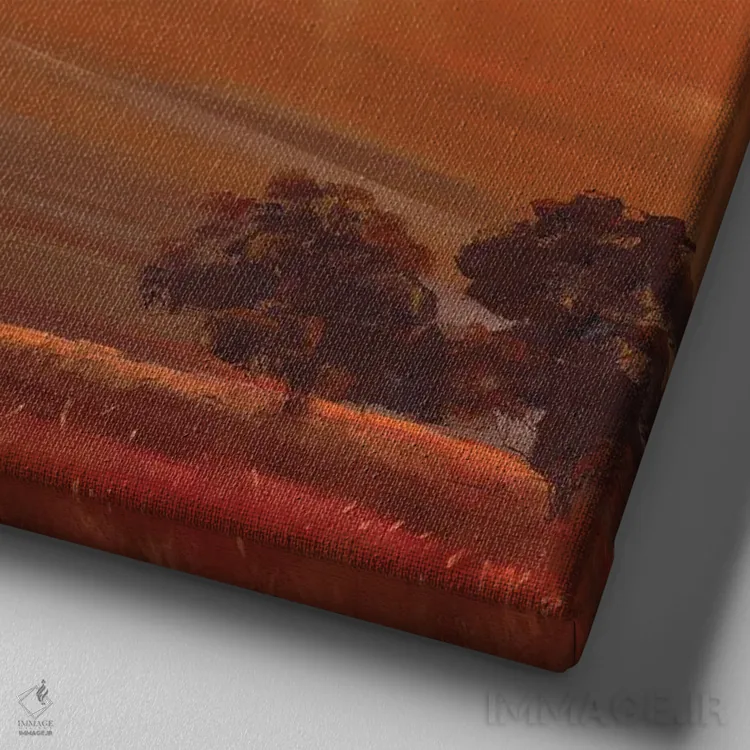 تابلو دکوراتیو اولین بوسه صبح اثر مردیت هاوس - نمای نزدیک بافت بوم