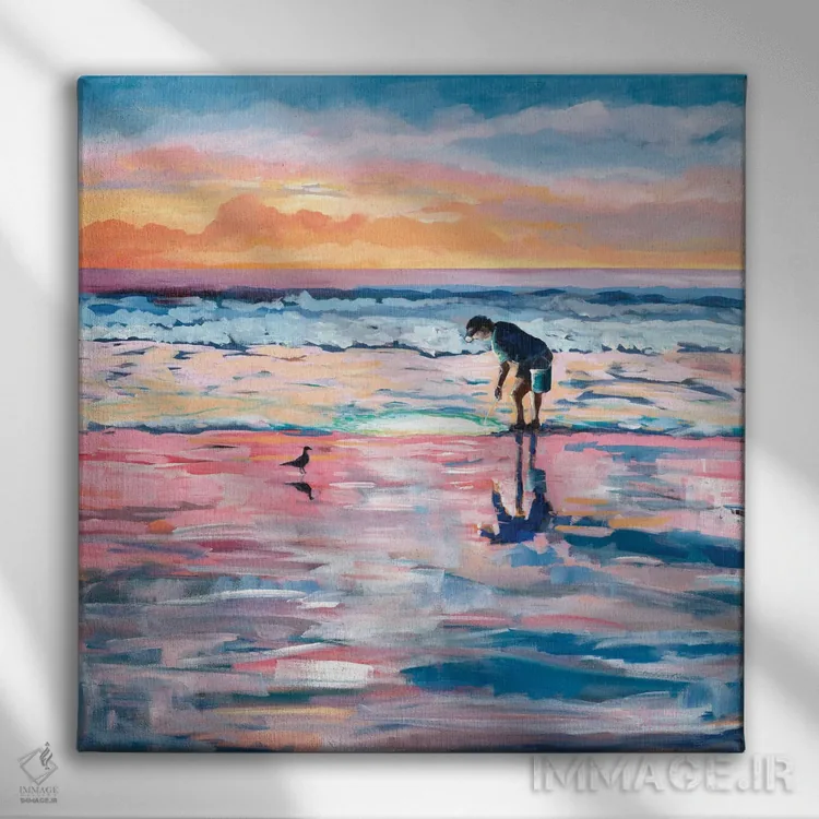 تابلو دکوراتیو ماهیگیری در آب های کم عمق اثر مردیت هاوس - نمای روبهرو روی دیوار