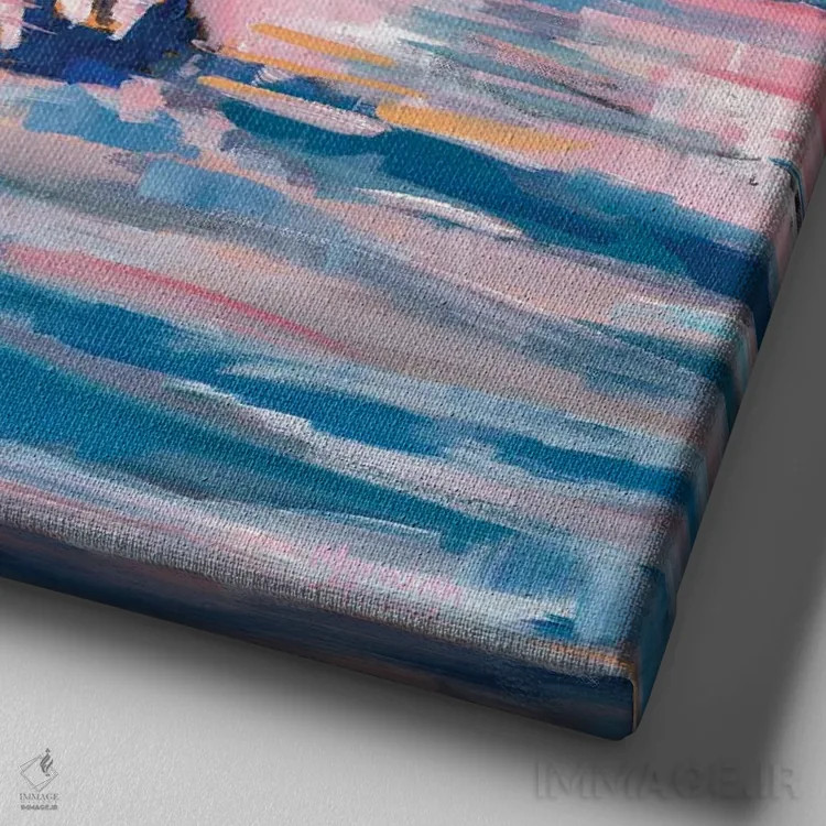 تابلو دکوراتیو ماهیگیری در آب های کم عمق اثر مردیت هاوس - نمای نزدیک بافت بوم