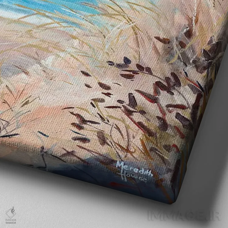 تابلو دکوراتیو خانه قایق در خلیج کولز اثر مردیت هاوس - نمای نزدیک بافت بوم