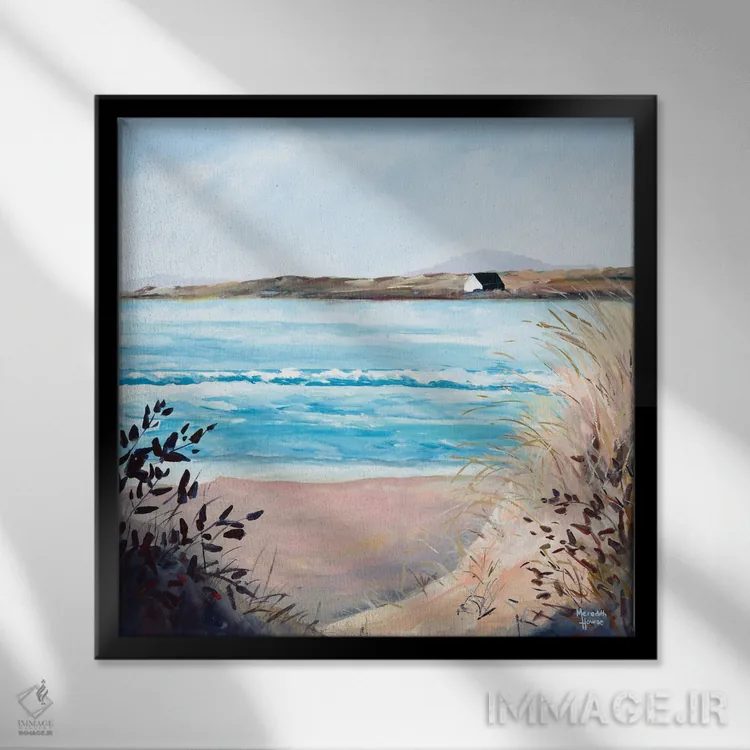 تابلو دکوراتیو خانه قایق در خلیج کولز اثر مردیت هاوس - نمای قابدار مشکی