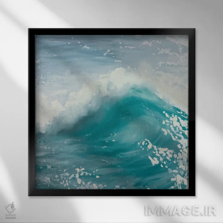 تابلو دکوراتیو موج اثر مردیت هاوس - نمای قابدار مشکی