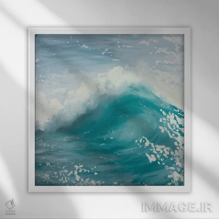 تابلو دکوراتیو موج اثر مردیت هاوس - نمای قابدار سفید