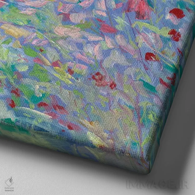 تابلو دکوراتیو عشق اینجا شکوفا می شود اثر مردیت هاوس - نمای نزدیک بافت بوم