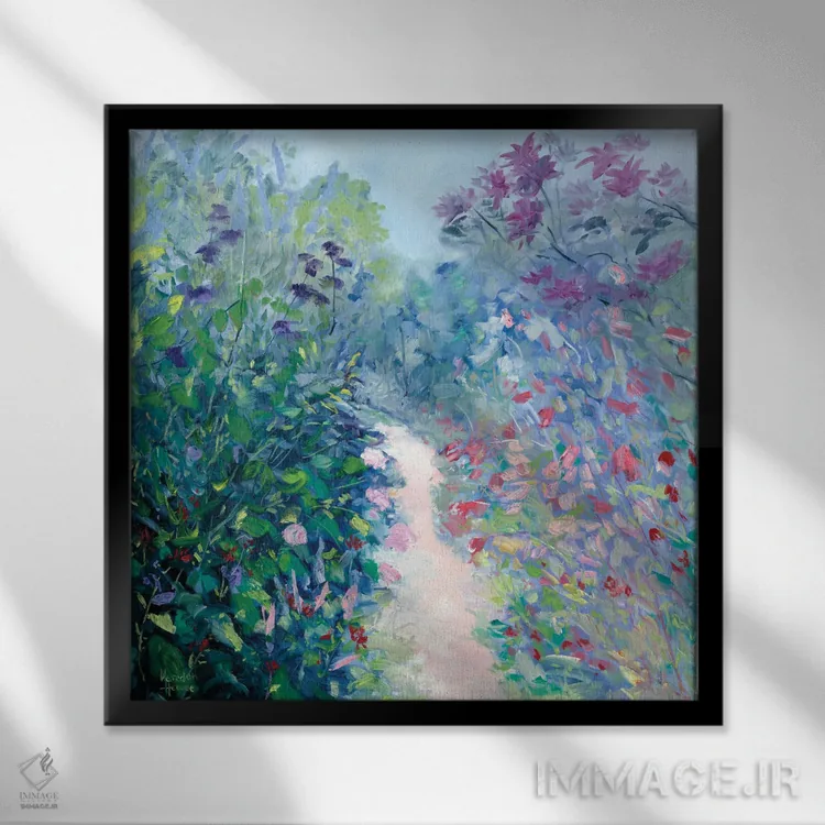 تابلو دکوراتیو عشق اینجا شکوفا می شود اثر مردیت هاوس - نمای قابدار مشکی