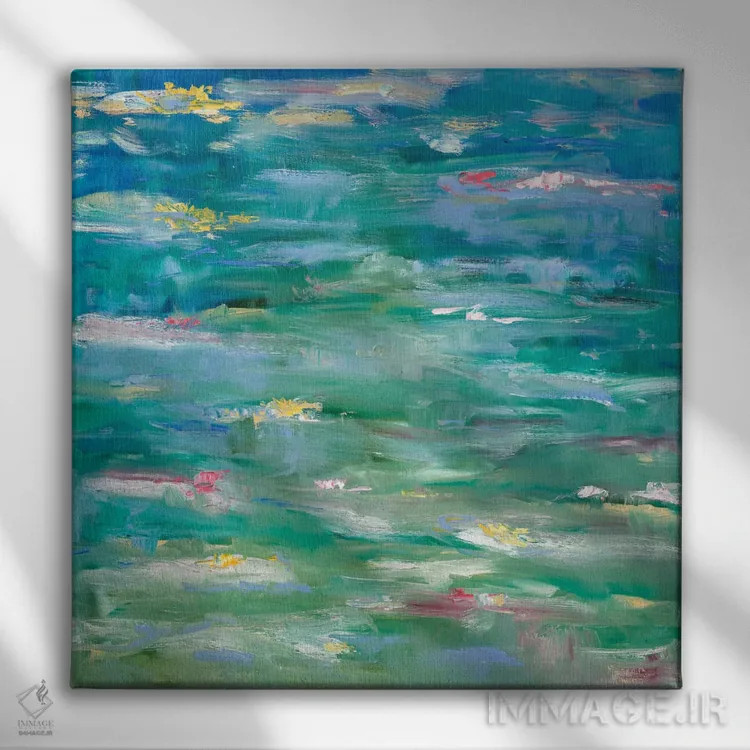 تابلو انتزاعی ادای احترام به مونه II اثر مردیت هاوس - نمای روبهرو روی دیوار