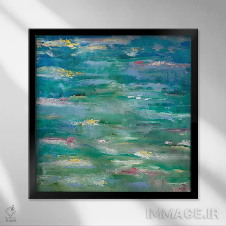 تابلو انتزاعی ادای احترام به مونه II اثر مردیت هاوس - نمای قابدار مشکی