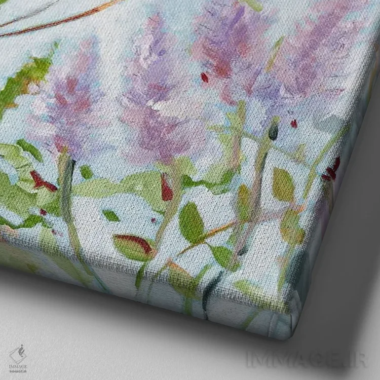 تابلو دکوراتیو بانکسیا در حال شکوفه اثر مردیت هاوس - نمای نزدیک بافت بوم