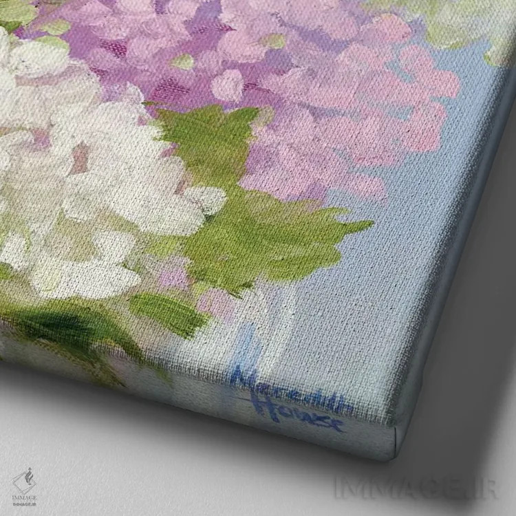 تابلو دکوراتیو بهار شکوفا اثر مردیت هاوس - نمای نزدیک بافت بوم