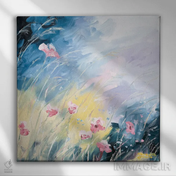 تابلو دکوراتیو شکوفه های در حال تاب خوردن اثر مردیت هاوس - نمای روبهرو روی دیوار