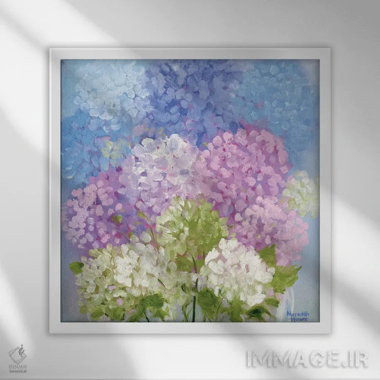 تابلو دکوراتیو بهار شکوفا اثر مردیت هاوس - نمای قابدار سفید