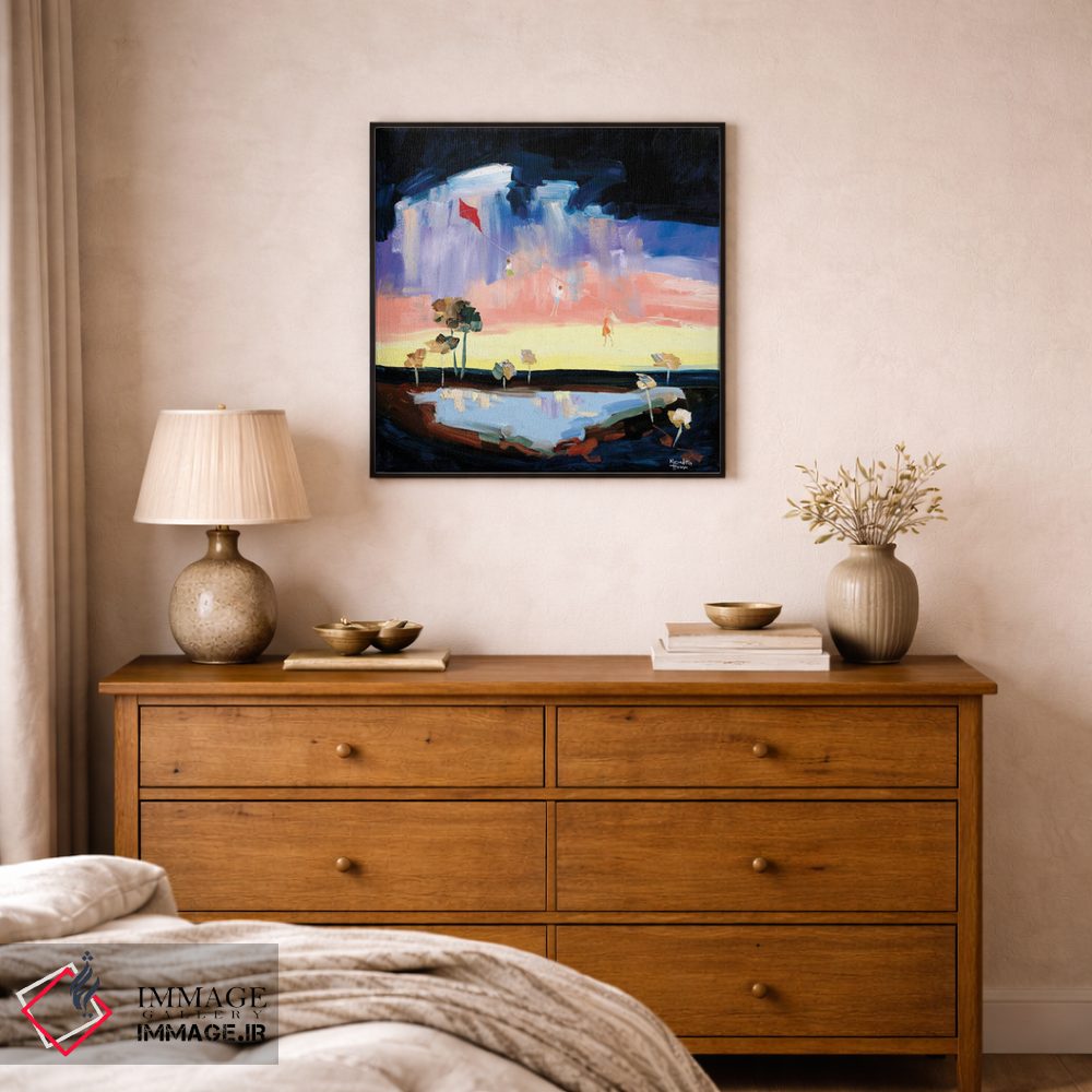 تابلو دکوراتیو بادبادک بازی در بیابان اثر مردیت هاوس - D1B