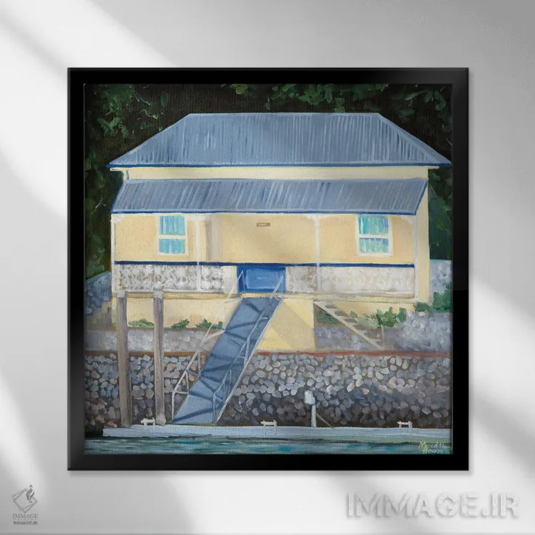 تابلو دکوراتیو خانه قایق اثر مردیت هاوس - نمای قابدار مشکی