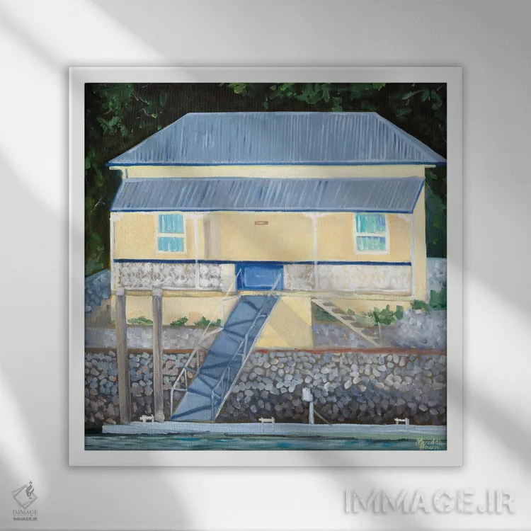 تابلو دکوراتیو خانه قایق اثر مردیت هاوس - نمای قابدار سفید