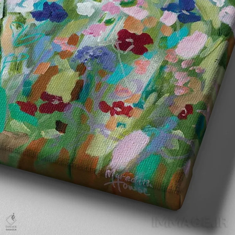 تابلو دکوراتیو بریک دنس گل ها اثر مردیت هاوس - نمای نزدیک بافت بوم