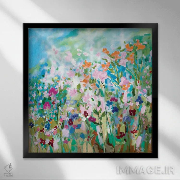 تابلو دکوراتیو بریک دنس گل ها اثر مردیت هاوس - نمای قابدار مشکی