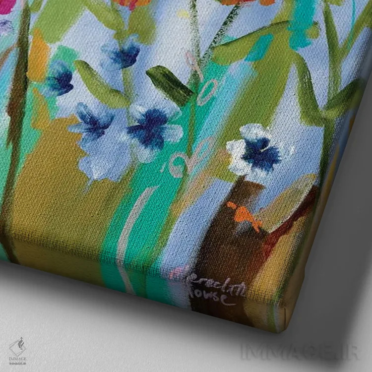 تابلو دکوراتیو گلبرگ I اثر مردیت هاوس - نمای نزدیک بافت بوم