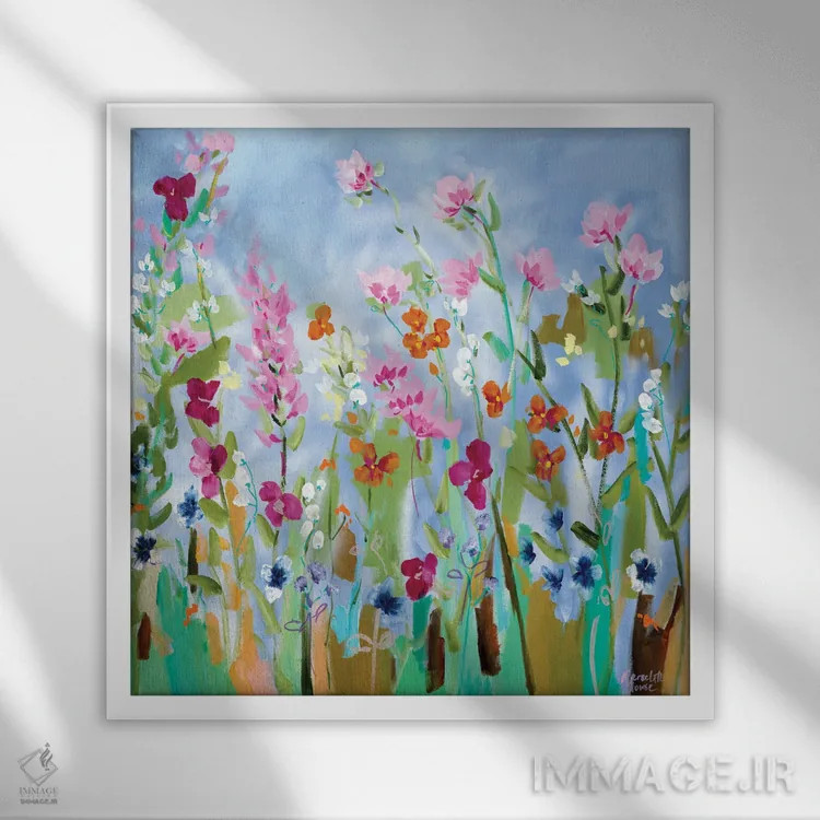 تابلو دکوراتیو گلبرگ I اثر مردیت هاوس - نمای قابدار سفید