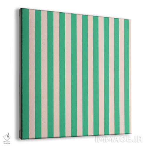 تابلو مینیمال راه راه نعنایی اثر استودیو هنری میهو - نمای پرسپکتیو محصول