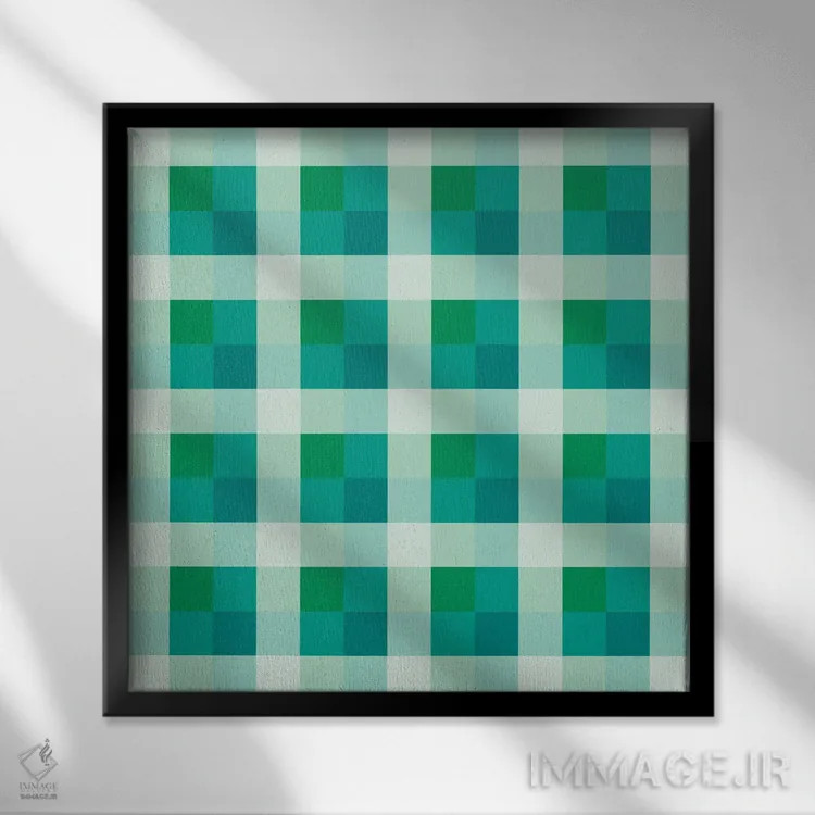 تابلو مدرن توهم رنگ رترو اثر استودیو هنری میهو - نمای قابدار مشکی