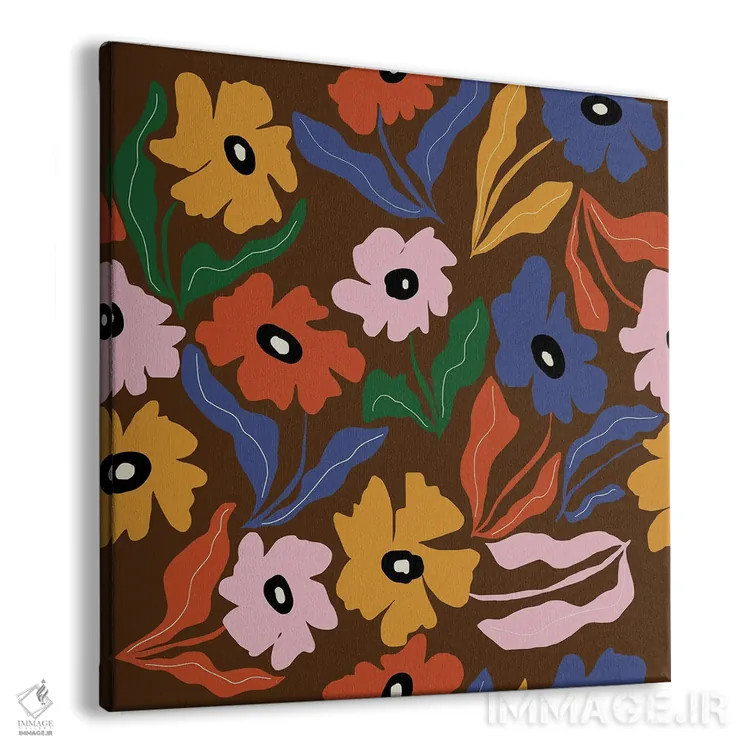 تابلو مدرن طرح گل انتزاعی اثر استودیو هنری میهو - نمای پرسپکتیو محصول