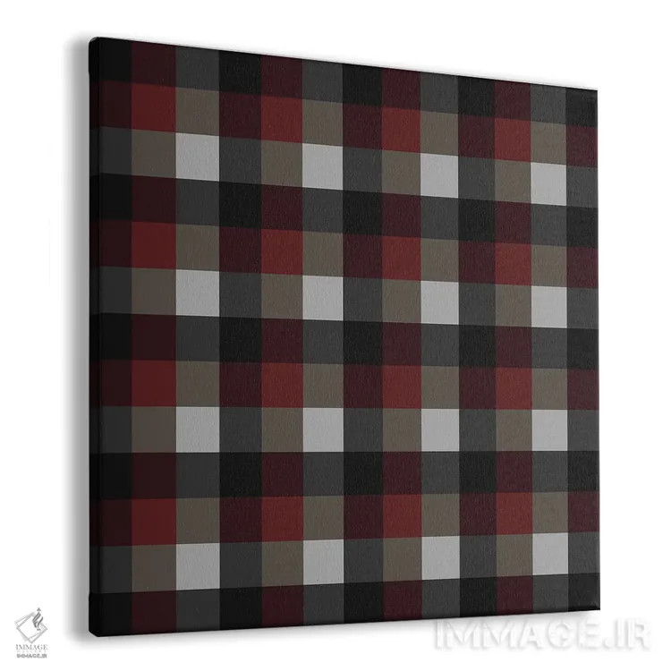 تابلو مدرن پارچه چهارخانه قدیمی اثر استودیو هنری میهو - نمای پرسپکتیو محصول