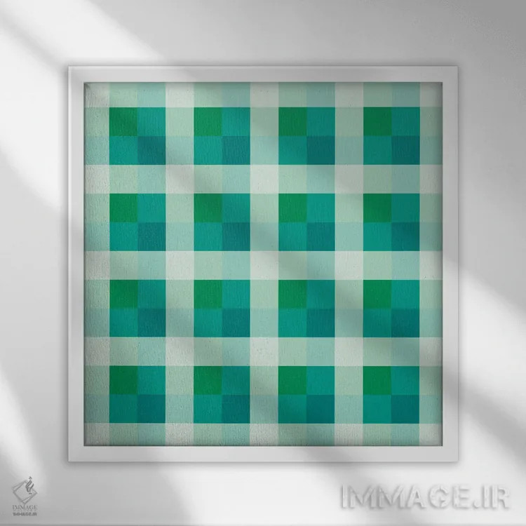 تابلو مدرن توهم رنگ رترو اثر استودیو هنری میهو - نمای قابدار سفید