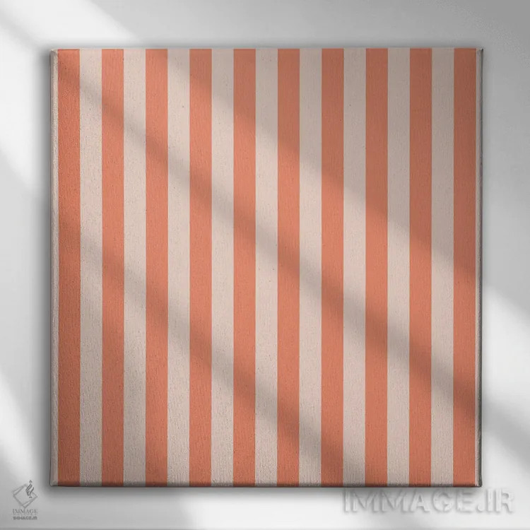 تابلو مینیمال "خطوط نارنجی بچگانه" اثر استودیو هنری میهو - نمای روبهرو روی دیوار