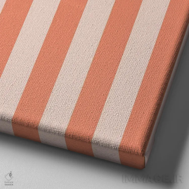 تابلو مینیمال "خطوط نارنجی بچگانه" اثر استودیو هنری میهو - نمای نزدیک بافت بوم