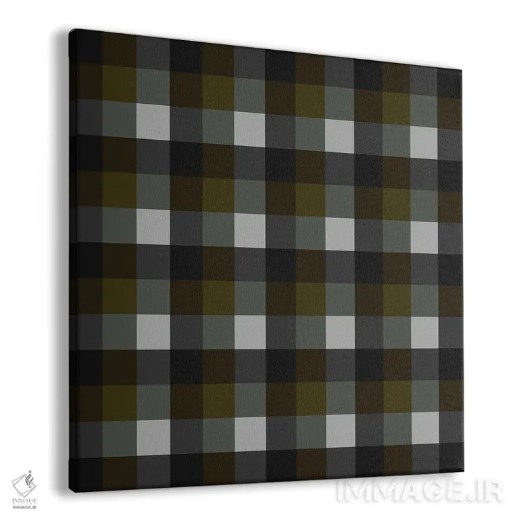 تابلو مدرن پارچه شطرنجی کلاسیک اثر استودیو هنری میهو - نمای پرسپکتیو محصول