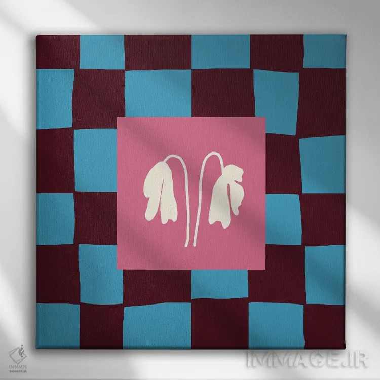 تابلو مدرن "کنار هم در صفحه شطرنجی" اثر استودیو هنری میهو - نمای روبهرو روی دیوار