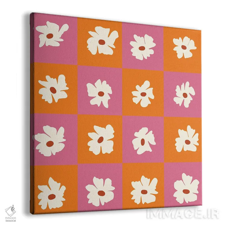 تابلو مدرن "الگوی گلدار گرمسیری" اثر استودیو هنری میهو - نمای پرسپکتیو محصول