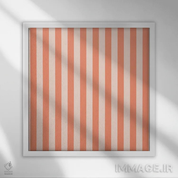 تابلو مینیمال "خطوط نارنجی بچگانه" اثر استودیو هنری میهو - نمای قابدار سفید
