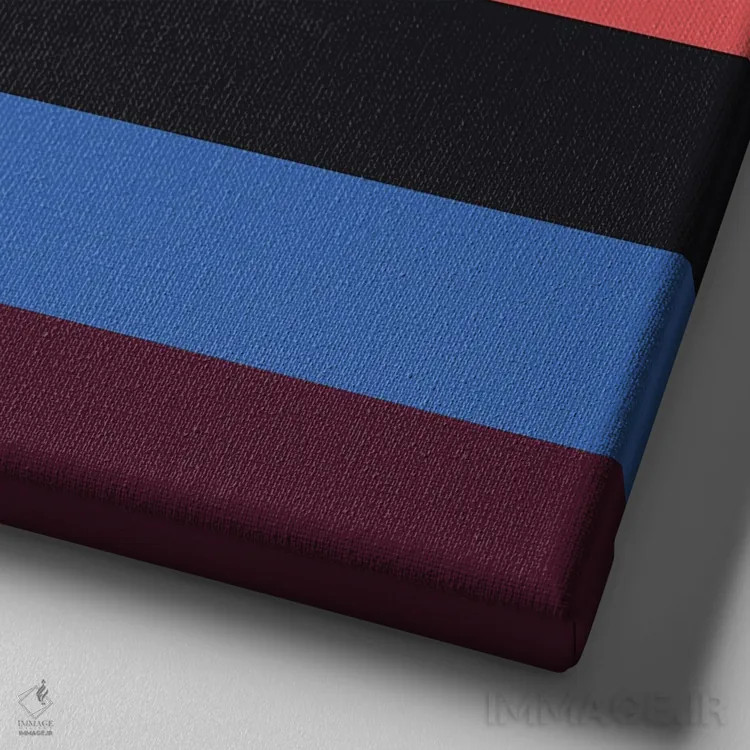 تابلو مدرن "خطوط پهن آبی" اثر استودیو هنری میهو - نمای نزدیک بافت بوم