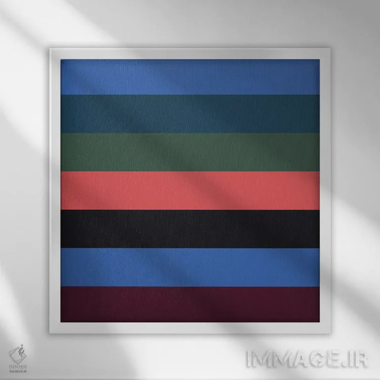 تابلو مدرن "خطوط پهن آبی" اثر استودیو هنری میهو - نمای قابدار سفید