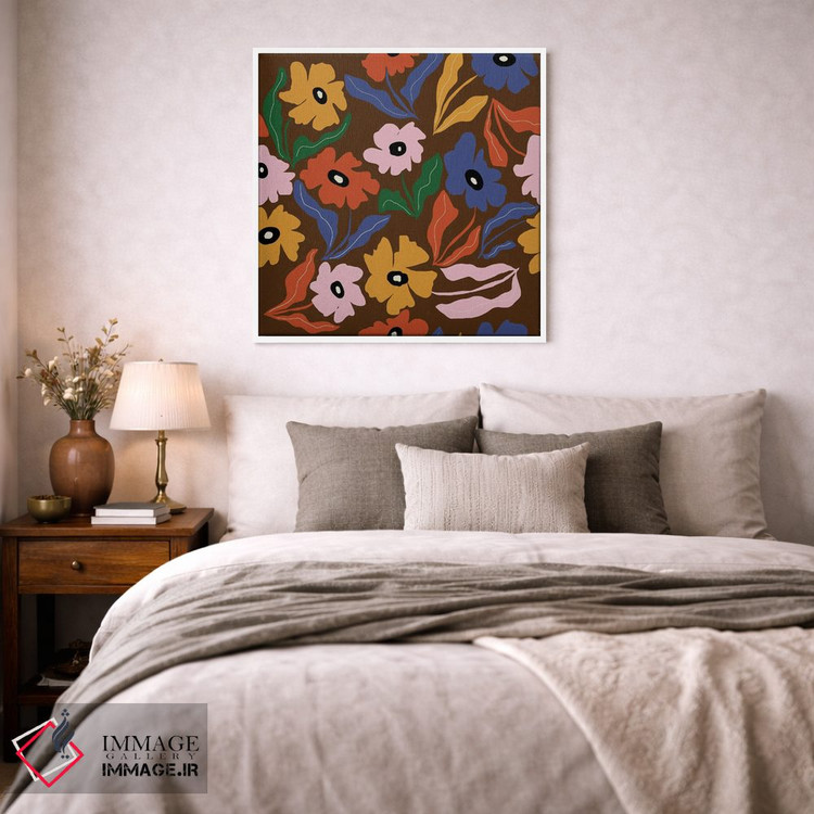 تابلو مدرن طرح گل انتزاعی اثر استودیو هنری میهو - D2W