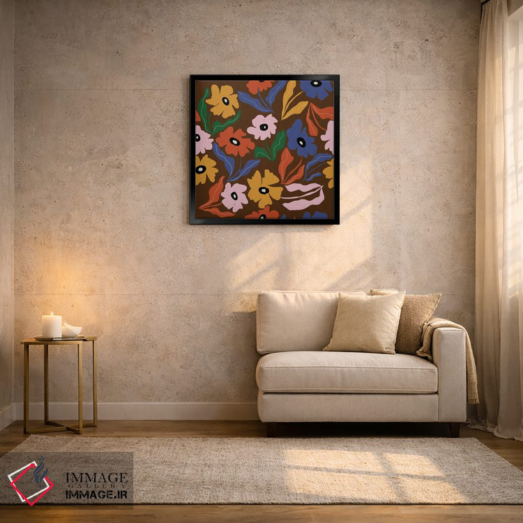 تابلو مدرن طرح گل انتزاعی اثر استودیو هنری میهو - D3B