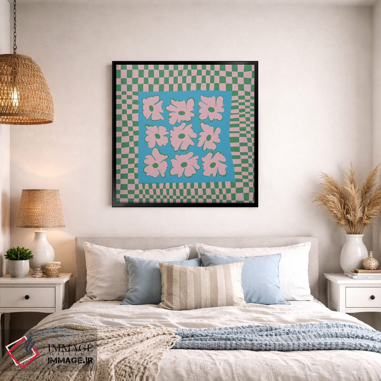 تابلو مدرن "صفحه شطرنجی طبیعت با رنگ های ملایم" اثر استودیو هنری میهو - D1B