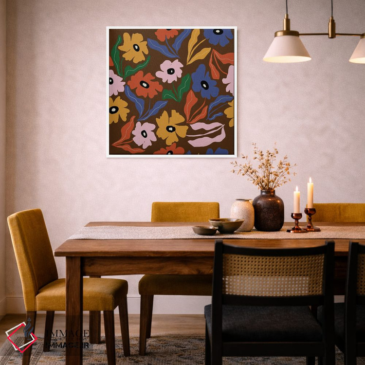 تابلو مدرن طرح گل انتزاعی اثر استودیو هنری میهو - D6W