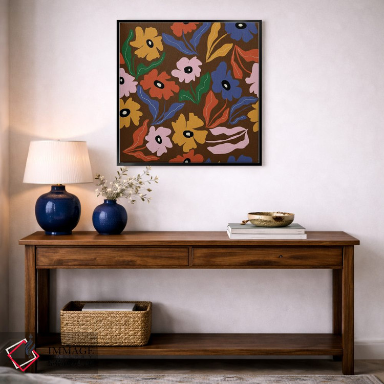 تابلو مدرن طرح گل انتزاعی اثر استودیو هنری میهو - D5B