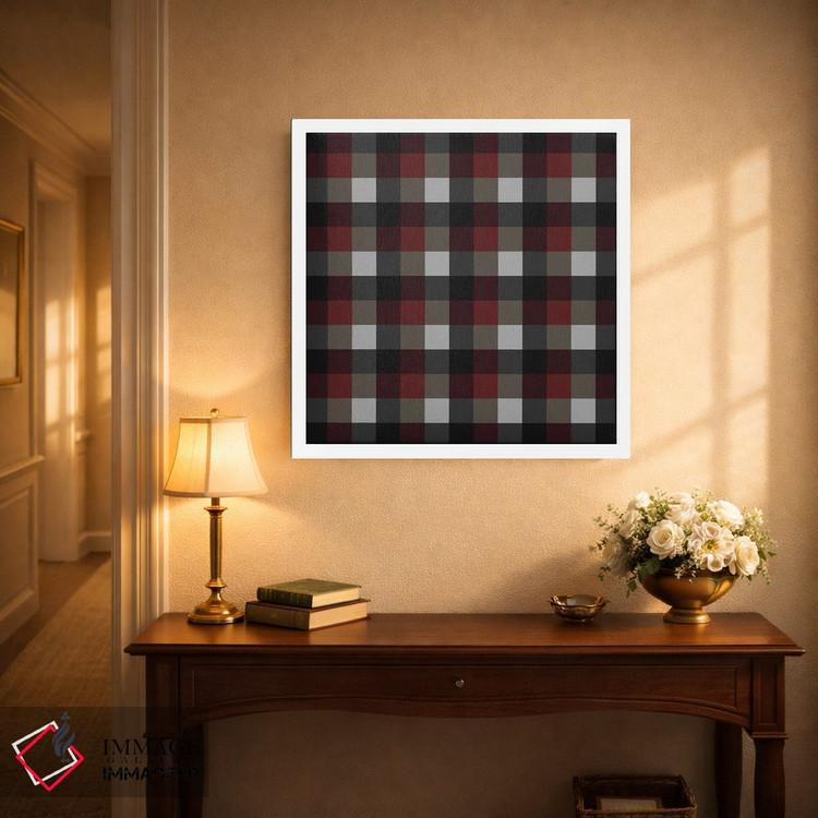 تابلو مدرن پارچه چهارخانه قدیمی اثر استودیو هنری میهو - D2W