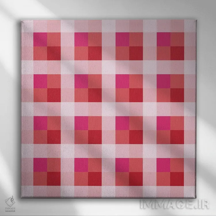 تابلو مدرن "توهم رنگی هندسی" اثر استودیو هنری میهو - نمای روبهرو روی دیوار