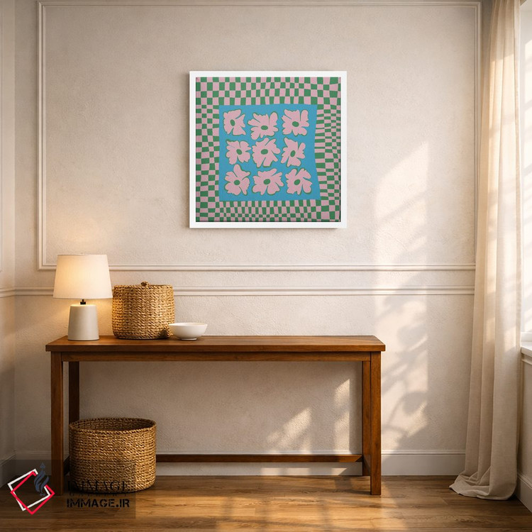 تابلو مدرن "صفحه شطرنجی طبیعت با رنگ های ملایم" اثر استودیو هنری میهو - D4W