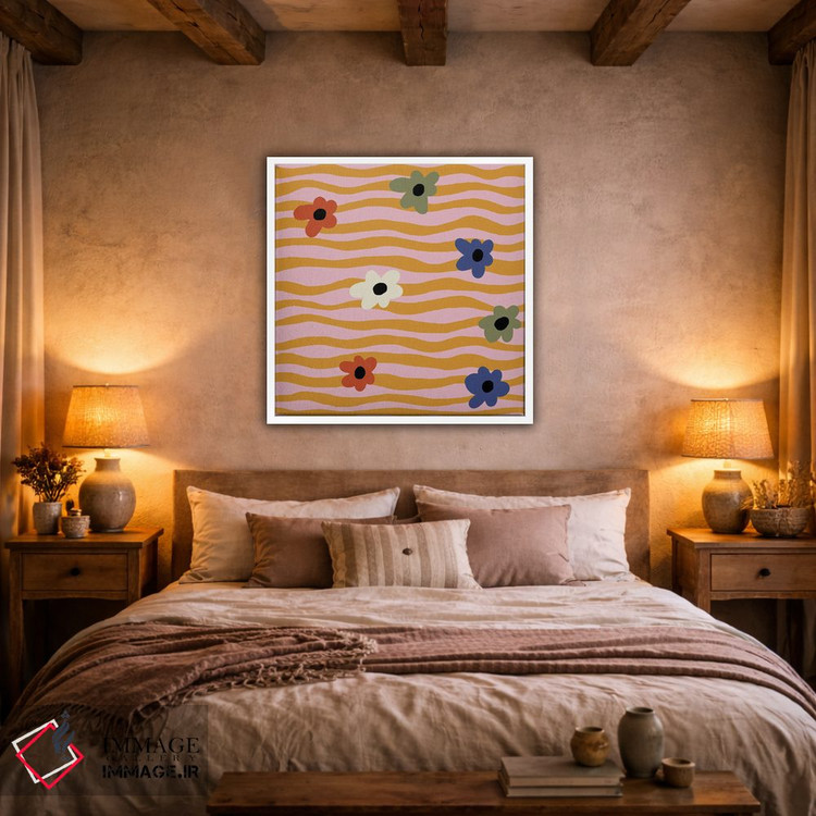 تابلو مدرن ستاره گل دار چشمک زن اثر استودیو هنری میهو - D2W