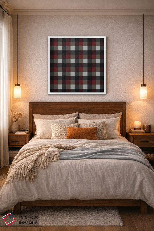 تابلو مدرن پارچه چهارخانه قدیمی اثر استودیو هنری میهو - D5W