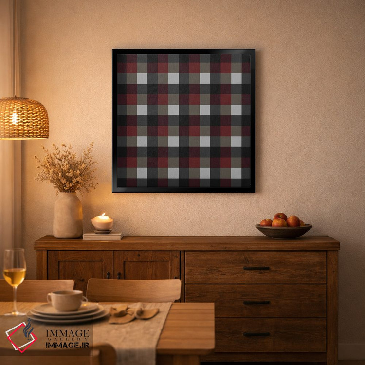 تابلو مدرن پارچه چهارخانه قدیمی اثر استودیو هنری میهو - D4B