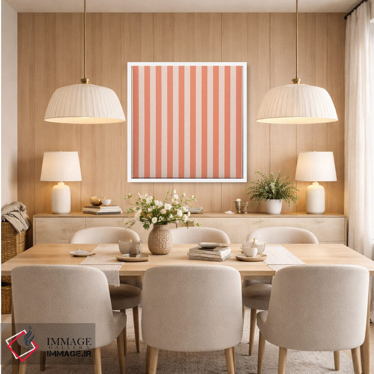 تابلو مینیمال "خطوط نارنجی بچگانه" اثر استودیو هنری میهو - D6W