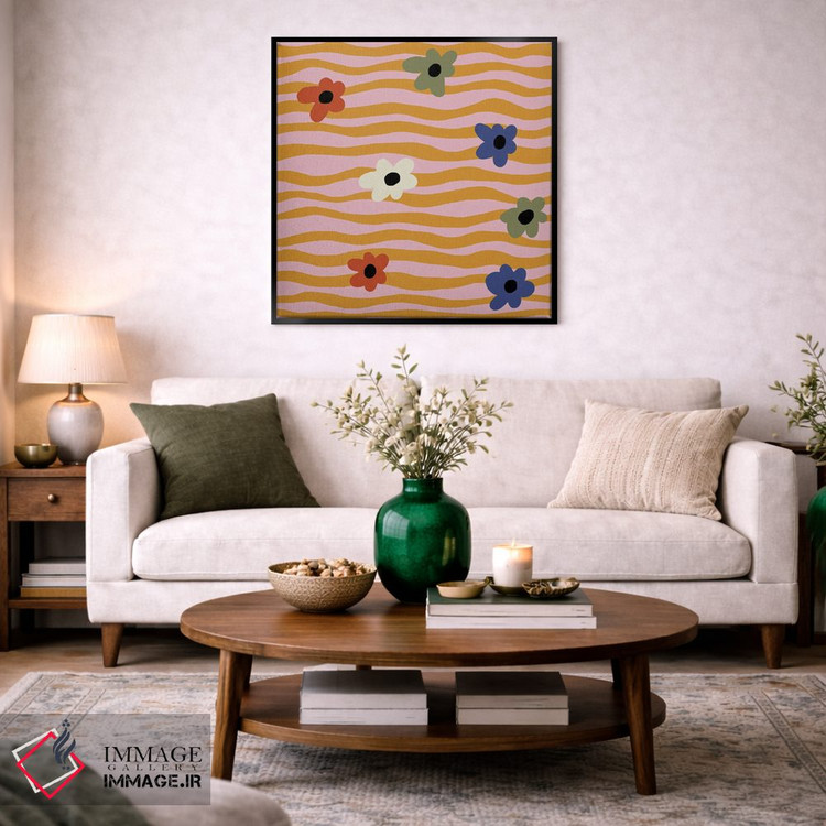 تابلو مدرن ستاره گل دار چشمک زن اثر استودیو هنری میهو - D3B